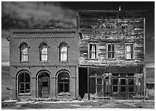 Saloon and Gymnasium, Ghost Town, Bodie State Park. California, USA ( black and white)