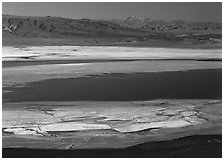 Owens Lake and desert ranges. California, USA ( black and white)