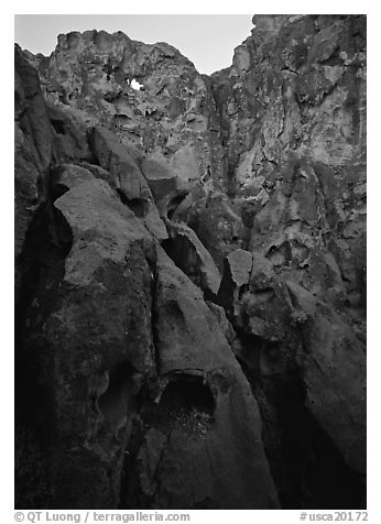 Hole in the wall. Mojave National Preserve, California, USA (black and white)