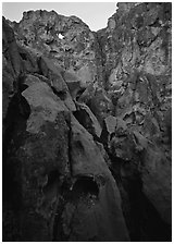 Hole in the wall. Mojave National Preserve, California, USA ( black and white)