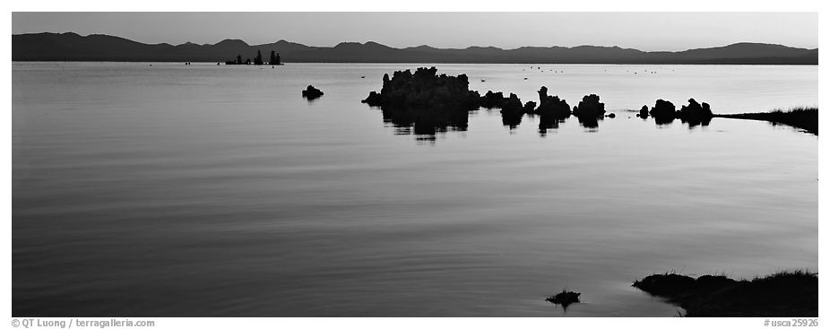 Color gradient on Mono Lake at sunrise. Mono Lake, California, USA (black and white)