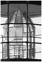 Lens of the Point Bonita Lighthouse. California, USA ( black and white)
