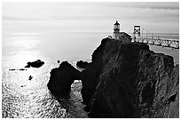 Point Bonita Lighthouse, afternoon. California, USA (black and white)