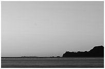 Marin headlands and Point Bonita, across the Golden Gate, sunset. California, USA (black and white)