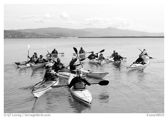 Sea kayak class, Pillar point harbor. Half Moon Bay, California, USA