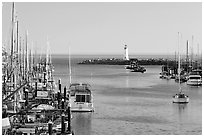 Harbor,  late afternoon. Santa Cruz, California, USA ( black and white)