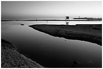 Twin Lakes State Beach, sunset. Santa Cruz, California, USA (black and white)