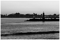Lighthouse at sunset. Santa Cruz, California, USA (black and white)