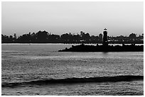 Lighthouse at sunset. Santa Cruz, California, USA ( black and white)