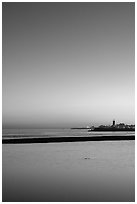 Twin Lakes State Beach, dusk. Santa Cruz, California, USA ( black and white)