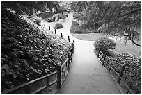 Alley in Japanese Friendship Garden. San Jose, California, USA (black and white)