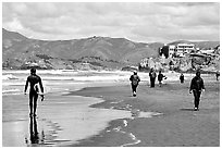 Beach near the Cliff House. San Francisco, California, USA (black and white)