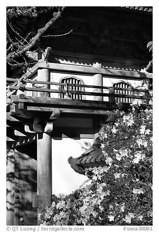 Entrance of Japanese Garden, Golden Gate Park. San Francisco, California, USA (black and white)