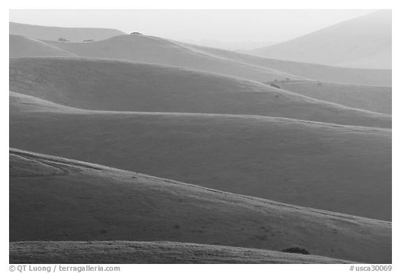 Ridglines, sunrise, Fort Ord National Monument. California, USA