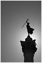 Memorial statue celebrating Admiral Dewey's victory over the Spanish Navy during the Spanish-American War. San Francisco, California, USA ( black and white)