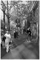 University avenue, the main street. Palo Alto,  California, USA (black and white)
