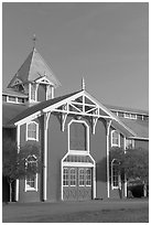 Red Barn, late afternoon. Stanford University, California, USA ( black and white)