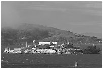 Alcatraz Island. San Francisco, California, USA (black and white)