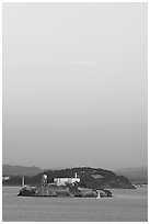 Alcatraz and Yerba Buena Islands, sunset. San Francisco, California, USA (black and white)