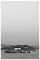 Alcatraz and Yerba Buena Islands, sunset. San Francisco, California, USA (black and white)
