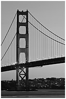 Golden Gate Bridge, sunset. San Francisco, California, USA (black and white)