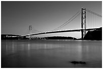 Golden Gate and Bridge, sunset. San Francisco, California, USA ( black and white)