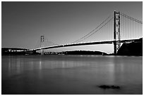 Golden Gate and Bridge, sunset. San Francisco, California, USA ( black and white)