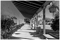 Corridor, Mission Nuestra Senora de la Soledad. California, USA (black and white)