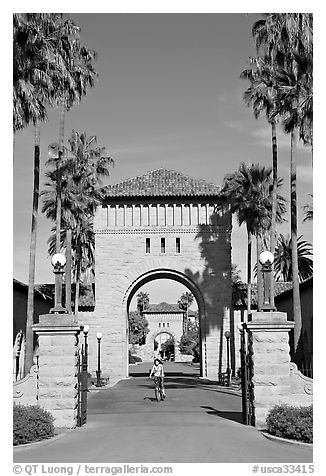 West Entrance to the Main Quad, late afternoon. Stanford University, California, USA