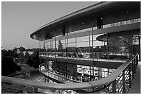 James Clark Center, dusk. Stanford University, California, USA ( black and white)