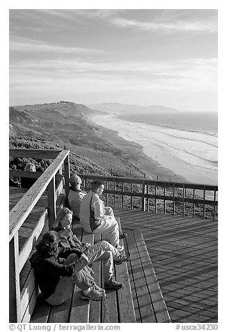 Enjoying sunset from the observation platform at Fort Funston. San Francisco, California, USA