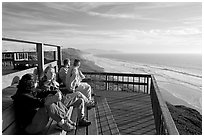 Observation platform at Fort Funston overlooking the Pacific. San Francisco, California, USA ( black and white)