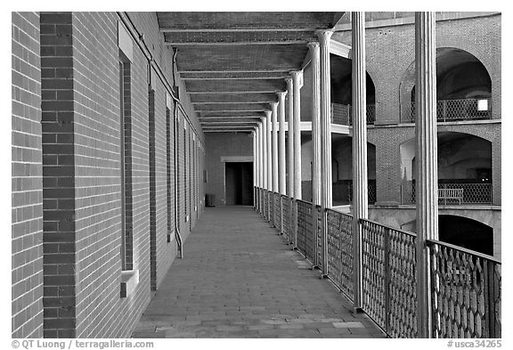 Gallery in Fort Point National Historical Site. San Francisco, California, USA