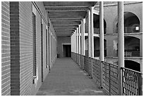 Gallery in Fort Point National Historical Site. San Francisco, California, USA ( black and white)