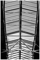 Glass roof of the Ferry building. San Francisco, California, USA ( black and white)
