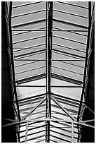 Glass roof of the Ferry building. San Francisco, California, USA (black and white)