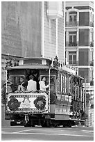 Cable-car. San Francisco, California, USA (black and white)