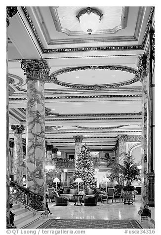 Opulent lobby of the Fairmont Hotel. San Francisco, California, USA