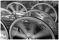 Detail of winding machine. San Francisco, California, USA (black and white)