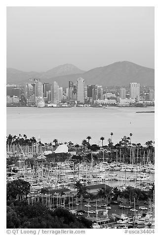 Skyline, Lyon Peak, and San Miguel Mountain, sunset. San Diego, California, USA