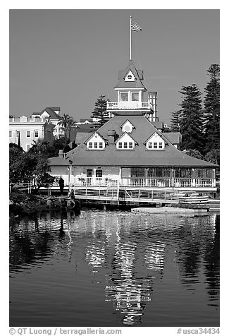 Boathouse restaurant, Coronado. San Diego, California, USA (black and white)