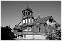 Victorian style Villa Montenzuma. San Diego, California, USA (black and white)