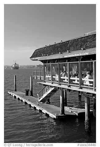 Antony seafood restaurant. San Diego, California, USA (black and white)