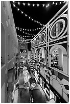 Westfield Shoppingtown Horton Plaza at night. San Diego, California, USA (black and white)