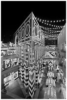 Triangular facade of the Palazzo, Horton Plaza. San Diego, California, USA ( black and white)