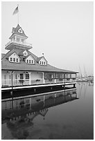 Historic Coronado Boathouse. San Diego, California, USA ( black and white)