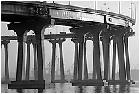 Pilars of the Bay Bridge, Coronado. San Diego, California, USA ( black and white)