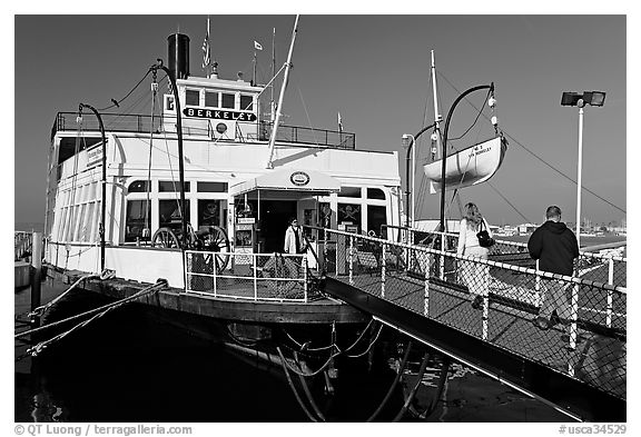 The Berkeley, a 1898 steam ferryboat that operated for 60 years in the SF Bay, Maritime Museum. San Diego, California, USA (black and white)