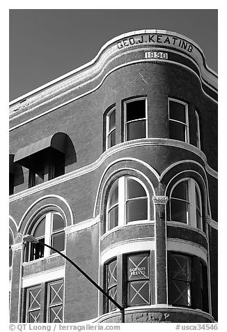 Keating building, Gaslamp quarter. San Diego, California, USA (black and white)
