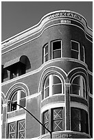 Keating building, Gaslamp quarter. San Diego, California, USA (black and white)